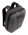 Piquadro - Schmaler Rucksack aus Stoff und Leder mit Erweiterungsmöglichkeit, für einen 15,6-Zoll-Laptop