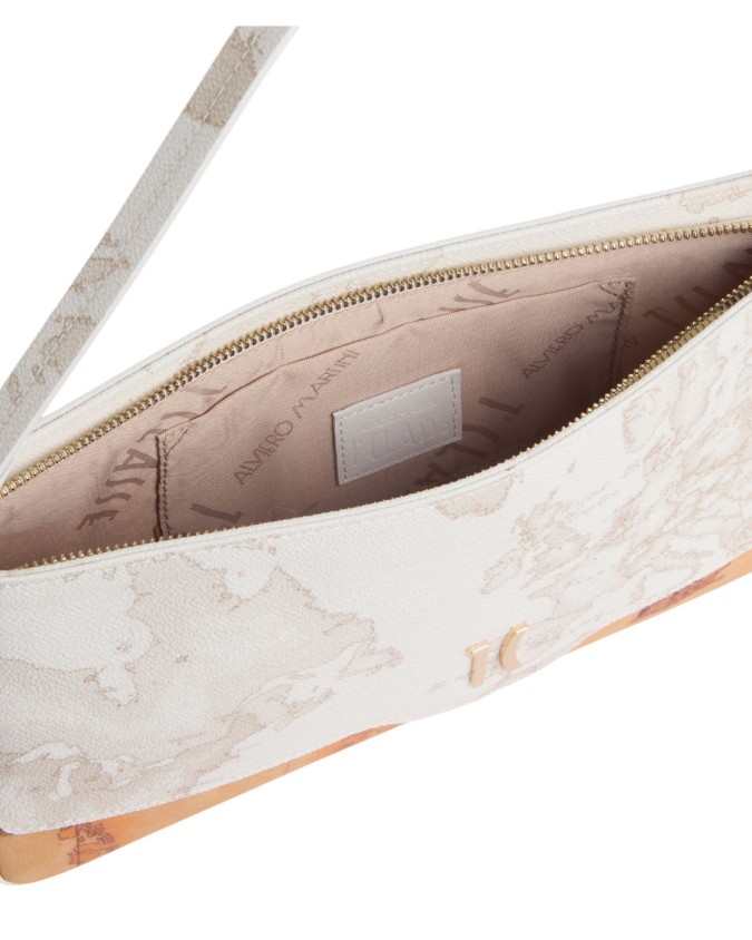 Alviero Martini Prima Classe - Pochette con manichetto in tessuto Geo White Mix