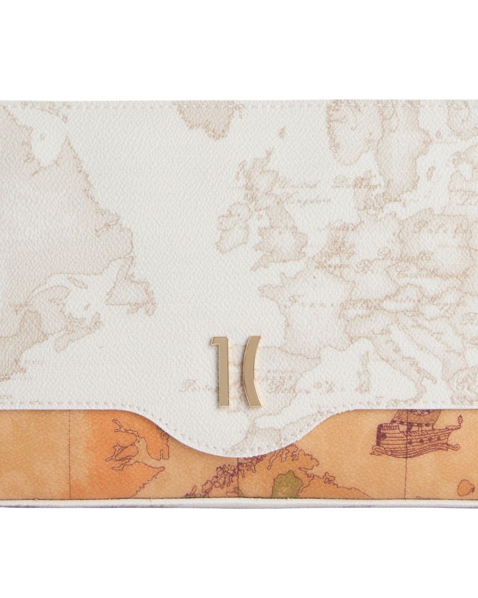 Alviero Martini Prima Classe - Pochette con manichetto in tessuto Geo White Mix