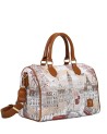 Ynot - Faux Leather Tote Bag with "Stylized City" Print by Fashionopoly