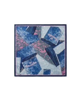  Braccialini - Foulard donna in poliestere stampa denim 2