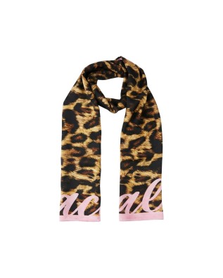 Braccialini - Foulard donna grande in poliestere stampa leopardata