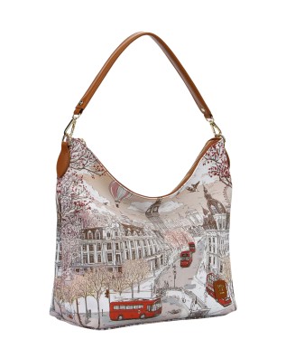  Ynot - Borsa a Spalla Hobo in Ecopelle con Manico Singolo con 2