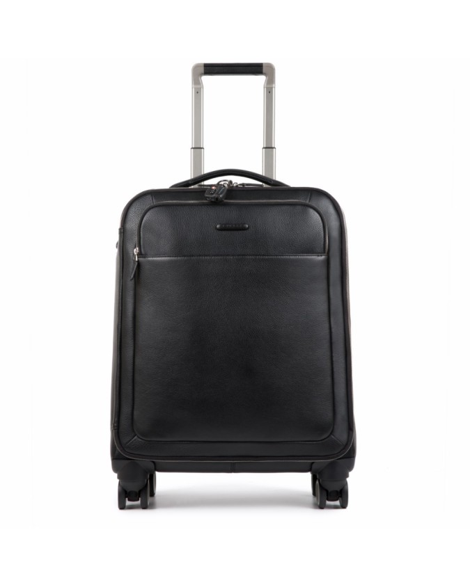 PIQUADRO - Trolley cabin slim in pelle 4 ruote - Nero - BV3849MO/N su  Studioarch