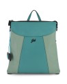 Gabs - Women's Convertible Two-Tone Leather Backpack, Size M, Aria Black