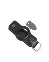 Piquadro - Leather keychain for AirTag® and CONNEQU Blue Square