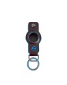 Piquadro - Leather keychain for AirTag® and CONNEQU Blue Square