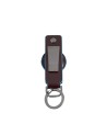 Piquadro - Leather keychain for AirTag® and CONNEQU Blue Square