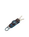 Piquadro - Leather keychain for AirTag® and CONNEQU Blue Square