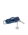 Piquadro - Leather keychain for AirTag® and CONNEQU Blue Square