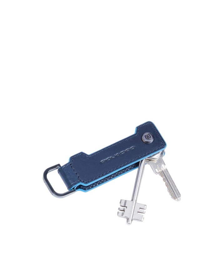 Piquadro - Portachiavi uomo in pelle Blue Square