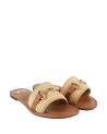  Ynot - Ciabattine Donna con Morsetto in Rafia e Ecopelle Hanna