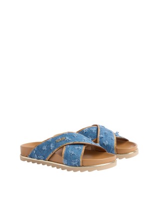  Alviero Martini Prima Classe - Sandali incrociati in denim 2