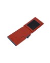 Piquadro - Leather and metal credit card holder with a Blue Square mechanism and RFID protection