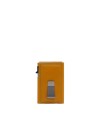 Piquadro - Leather and metal credit card holder with a Blue Square mechanism and RFID protection