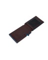 Piquadro - Kreditkartenetui aus Leder und Metall mit Blue Square-Mechanismus und RFID-Schutz