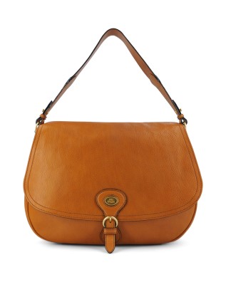  The Bridge - Borsa a spalla in pelle grande con patta frontale