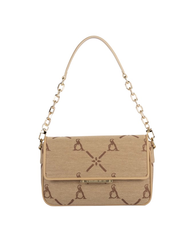 Atelier du Sac - Umhängetasche aus Jacquard-Stoff mit Klappe