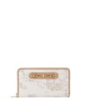 Alviero Martini Prima Classe - Portafoglio zip around in tessuto goffrato con morsetto Geo White