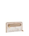 Alviero Martini Prima Classe - Portafoglio zip around in tessuto goffrato con morsetto Geo White
