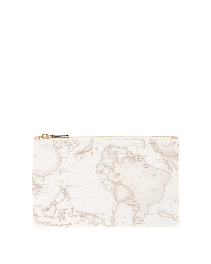 Alviero Martini Prima Classe - Bustina grande rettangolare stampa Geo White