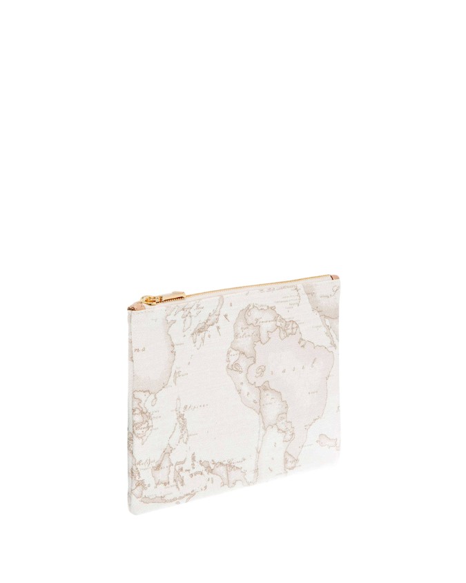Alviero Martini Prima Classe - Bustina grande rettangolare stampa Geo White