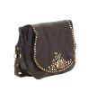 Campomaggi - Cowhide leather crossbody bag with a "Petra" stone on the front