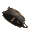 Campomaggi - Cowhide leather crossbody bag with a "Petra" stone on the front