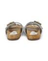 Alviero Martini Prima Classe – Sandalen mit zwei Riemen aus geflochtenem Nappaleder