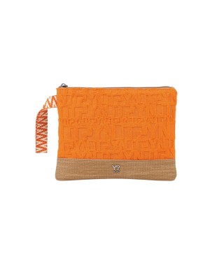 Ynot - Clutch Donna in tessuto con logo Sponge