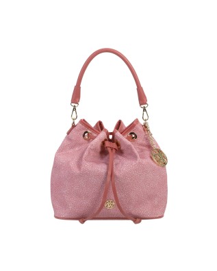Ynot - Borsa Donna a secchiello in tessuto ed ecopelle Cloud