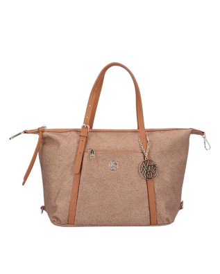  Ynot - Borsa Donna Boston in tessuto ed ecopelle Cloud