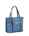 Ynot - Borsa shopping squadrata in tessuto ed ecopelle Cloud