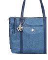 Ynot - Borsa shopping squadrata in tessuto ed ecopelle Cloud