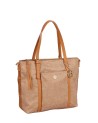 Ynot - Borsa shopping squadrata in tessuto ed ecopelle Cloud