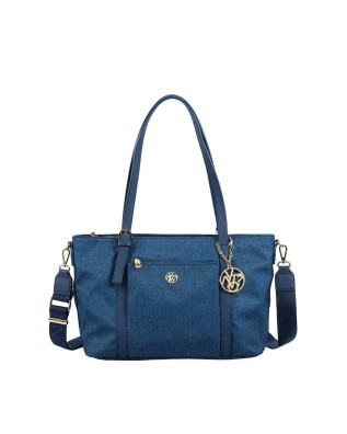 Ynot - Borsa shopping in nylon con doppio manico e tracolla