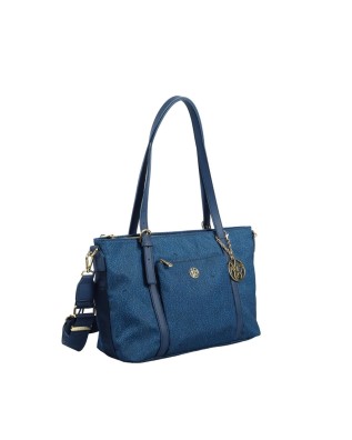  Ynot - Borsa shopping in nylon con doppio manico e tracolla 2