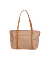 Ynot - Borsa Donna shopper in tessuto ed ecopelle con tracolla Cloud