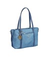 Ynot - Borsa Donna shopper in tessuto ed ecopelle con tracolla Cloud