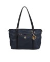 Ynot – Damen-Shopper-Tasche aus Stoff und Kunstleder mit Schulterriemen Cloud
