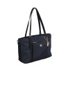 Ynot - Women's Shopper Bag in Fabric and Faux Leather with Cloud Shoulder Strap