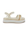 Alviero Martini Prima Classe - Wedge Sandals with 1C Logo in Eco Nappa