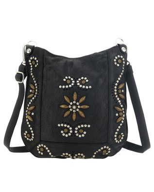  Campomaggi – Borsa a tracolla in pelle con borchiette Nora