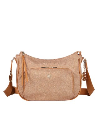  Ynot - Borsa a spalla hobo Tg L in tessuto ed ecopelle Cloud