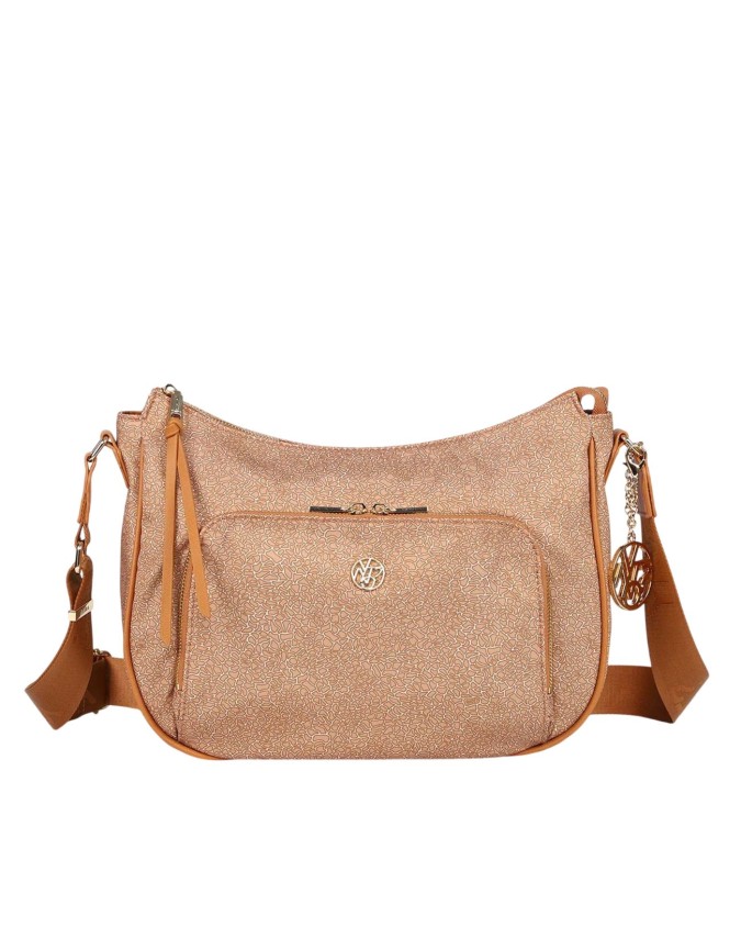 Ynot - Borsa a spalla hobo Tg L in tessuto ed ecopelle Cloud