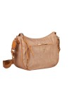 Ynot - Borsa a spalla hobo Tg L in tessuto ed ecopelle Cloud