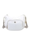 Ynot - Borsa a spalla hobo Tg L in tessuto ed ecopelle Cloud