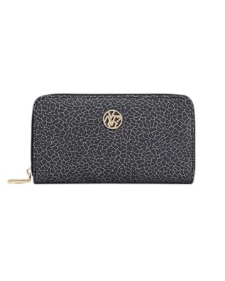 Ynot - Women's Zip-Around Wallet in Lux Polyurethane - BLACK