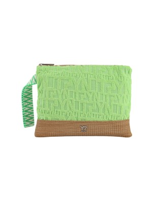  Ynot - Clutch Donna in tessuto con logo Sponge