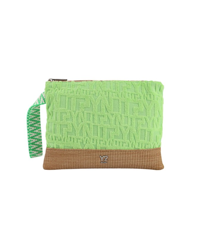 Ynot - Clutch Donna in tessuto con logo Sponge